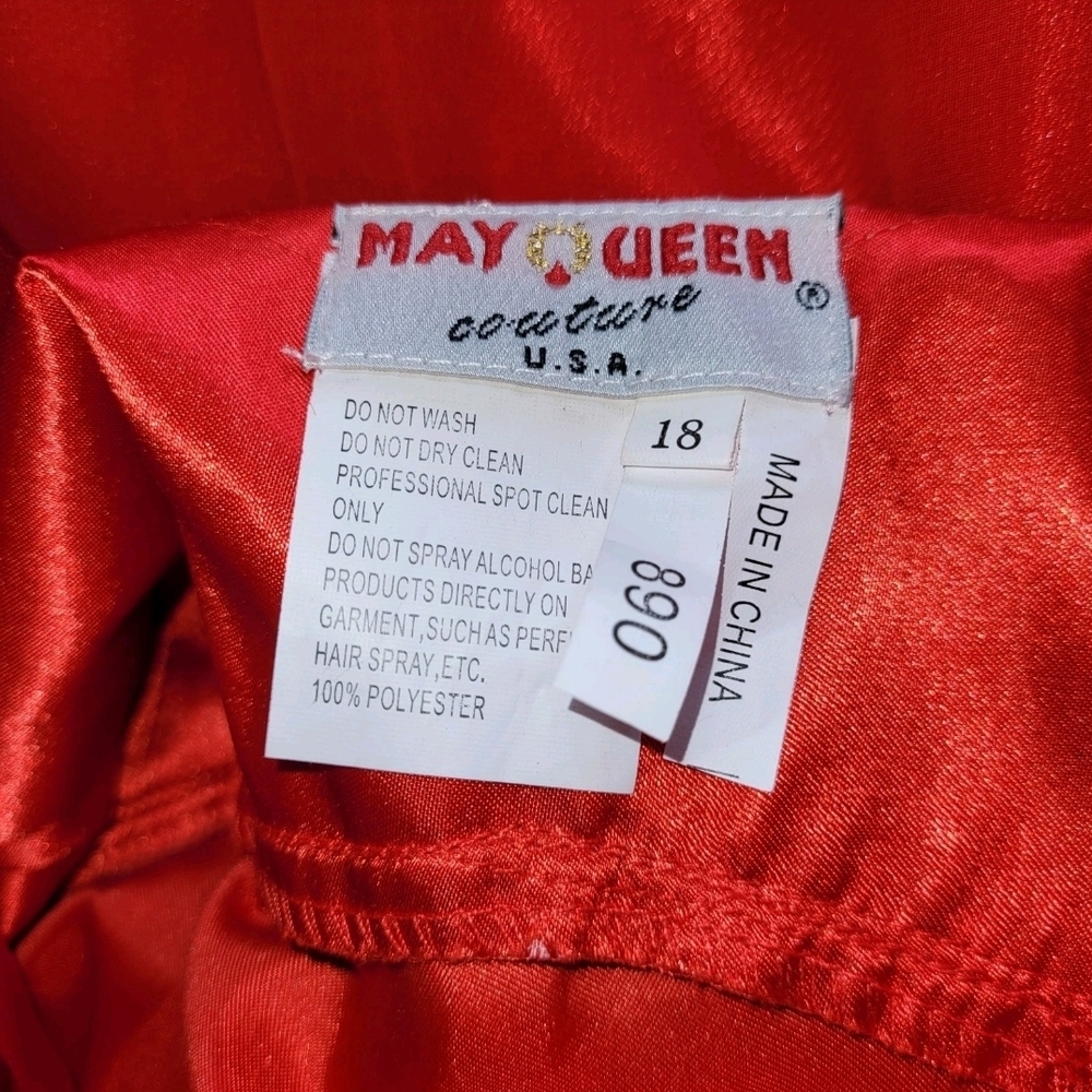 May Queen Red Strapless Embellished Sweetheart Formal Dress - Picture 8 of 16